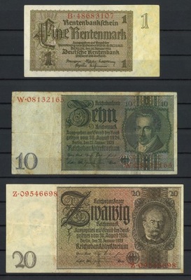 NIEMCY Zestaw banknotów