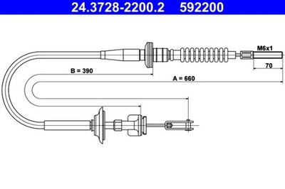 ТРОС СЦЕПЛЕНИЯ SUBARU JUSTY 1,3 03-07 24.3728-2200.2