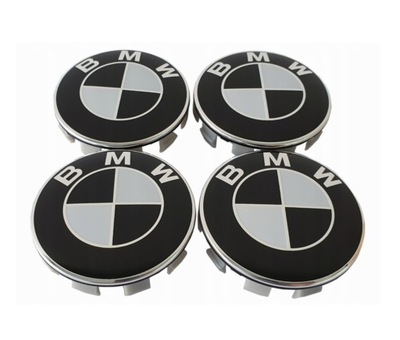 BMW TAPACUBOS BIALO/CZARNE 68 MM 4 PIEZAS  