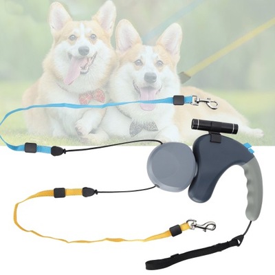 PODWÓJNA SMYCZ DLA DWÓCH PÓW 3M AUTOMATYCZNA