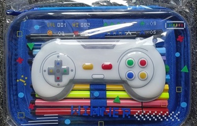 Piórnik z wyposażeniem rozkładany podwójny transparentny Kayet