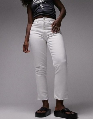 TOPSHOP BIAŁE SPODNIE JEANS WYSOKI STAN YV4 NH2__W30/L32/L