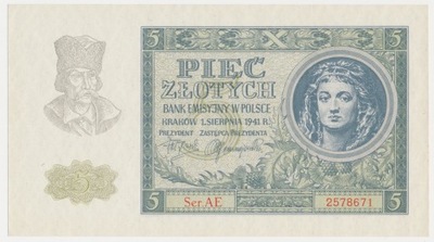 4178. 5 zł 1941 - Ser.AE st.1-/2+