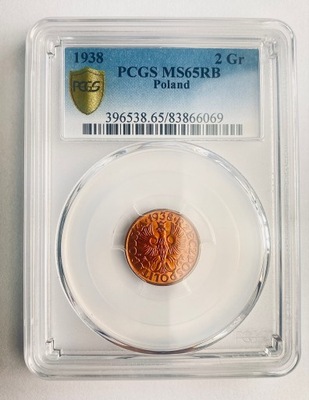 2 grosze1938 PCGS MS 65 RB