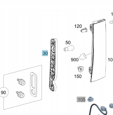 Оригинальный вкладыш лампы правый задний  sprinter 910 фото №1