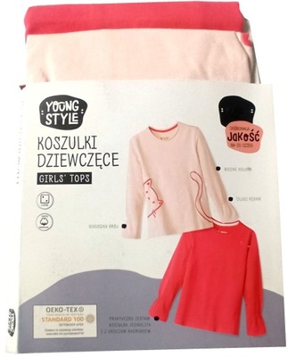 T-shirt bluzka Young Style 2-pak 122 128 kotek