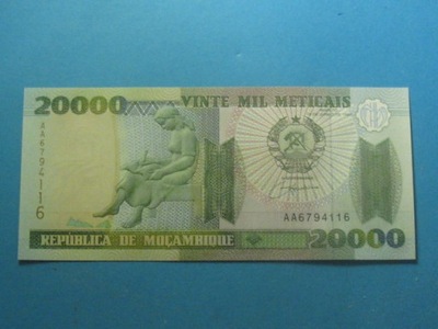 Mozambik Banknot 20000 Meticais AA! 1999 UNC P-140
