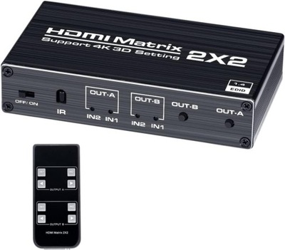 PRZEŁĄCZNIK SWITCH HDMI SPLITTER 4K MATRIX 2X2