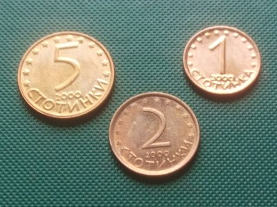 BUŁGARIA - Zestaw 3 monet 1 2 5 Stotinki Stotinek 2000 W3