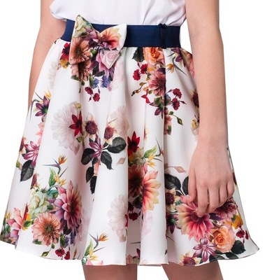Kolorowa spódnica dla dziewczynki w kwiaty 104