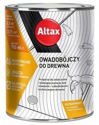 ALTAX ŚRODEK PREPARAT OWADOBÓJCZY DO DREWNA 0.75L