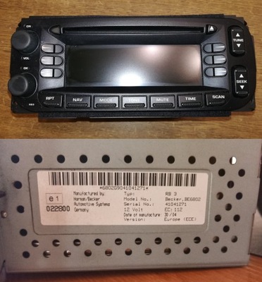 CÓDIGO DO RADIO BECKER 6802 RB3 CHRYSLER JEEP DODGE TRAGALUZ REALIZACJA  