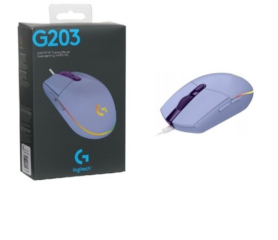 Myszka przewodowa Logitech G203 sensor optyczny Liliowa!
