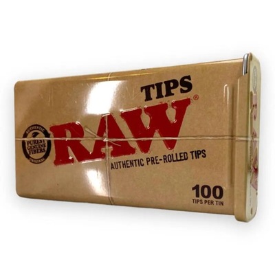 Filtry RAW Pre Rolled Tips 100 szt. metalowe pudełko