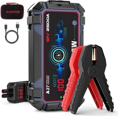 BOOSTER ИСПОЛЬЗОВАНИЯ JUMP СТАРТЕР 2500A 22800MAH AVAPOW A27 фото