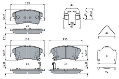 BOSCH 0 986 424 951 ZAPATAS DE FRENADO  