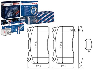 BOSCH КОМПЛЕКТ КОЛОДОК ТОРМОЗНЫХ BOS, 0 986 494 3