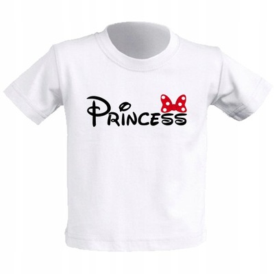 Koszulka bawełniana dziecięca dziewczęca princess kokardka 3-4 lat