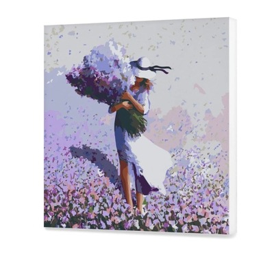 Kobieta w kwiatowym polu Obraz do Malowania 60x60