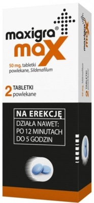 Maxigra Max erekcja potencja 50 mg 2 tabletki