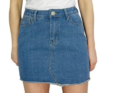 Spódnica jeansowa mini XS 34 Boohoo