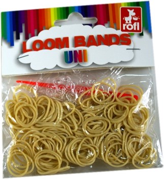 Beżowe gumki do bransoletek LOOM BANDS 200