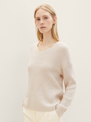 Tom Tailor V-neck Knitted Sweater - Clouds Grey Me