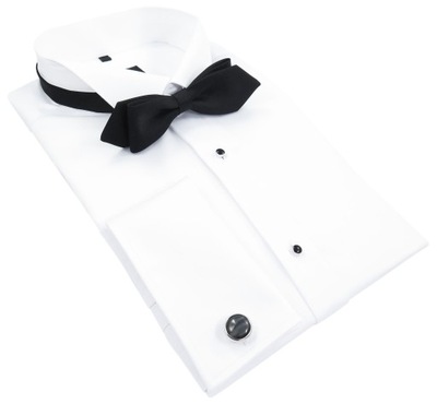 Biała koszula ślubna smokingowa M2 188-194 44-REG