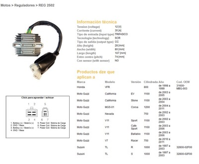 DZE РЕГУЛЯТОР НАПРЯЖЕНИЯ SUZUKI TL1000 R/S 97-03 (32800-02F00), MOTO GUZZI (E