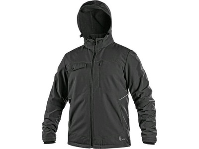 CZARNA KURTKA SOFTSHELL ODPINANY KAPTUR CXS L