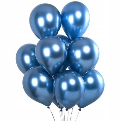 Balony 30cm Glossy Chrom Niebieski 10szt
