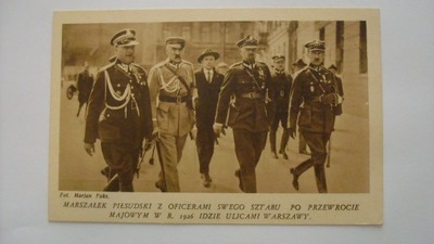 Pocztówka Piłsudski w Warszawie 1926