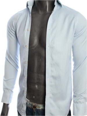 T M LEWIN Koszula super fitted slim fit w paski r. 37 XS/S