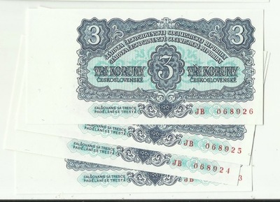 Czechosłowacja 3 korony 1961 stan UNC