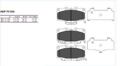 ZAPATAS DE FRENADO PARTE DELANTERA TOYOTA LANDCRUISER 70 80 90 -02,HI-LUX 4 RUNNER 4  