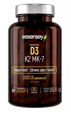 Witamina D3 K2 Mk-7 ESSENSEY 90 kap Zdrowe kości