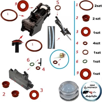 Jura E6,E8, WE6,WE8, Z8,J6 komlet naprawczy zaparzacza