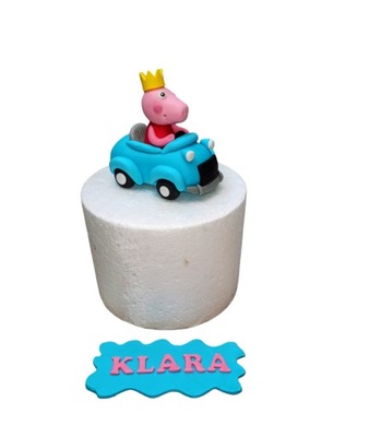 Figurka na tort PEPPA autko z masy cukrowej GRATIS IMIĘ !!!
