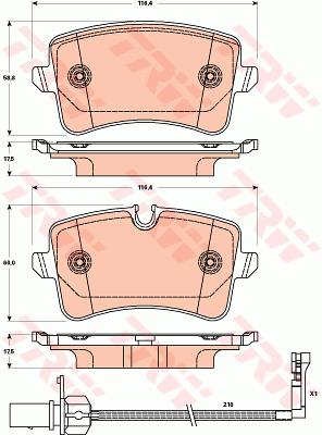 TRINKELĖS STABDŽIŲ GAL. VW A6/A7 11- DISKU 330MM 1 JUTIKLIS 