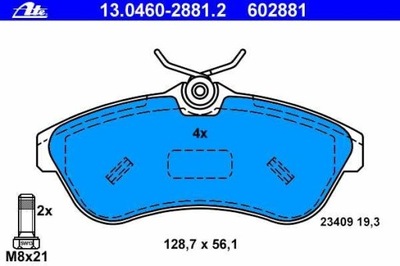 ZAPATAS DE FRENADO PARTE DELANTERA CITROEN C2 2003-, C3 2002-  