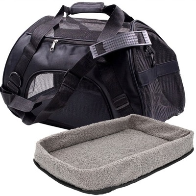 TORBA TRANSPORTER DLA KOTA PSA Z MATĄ PLUSZOWĄ L