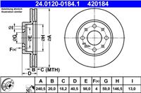 ATE ДИСК ГАЛЬМІВНИЙ ПЕРЕДНЯ 241X20 V FIAT 500 07-/PANDA 04-/FORD KA II 08-