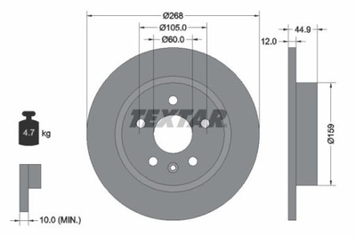 TEXTAR 92205503 DISCO DE FRENADO  