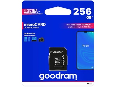 Karta pamięci microSD 256GB UHS-I Goodram adapter