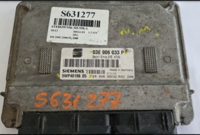Бортовой компьютер seat 03e906033p bez иммобилайзер off czysty! фото №1