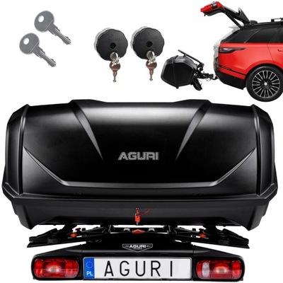 BAGAŽINĖ DVIRAČIŲ AGURI ACTIVE BIKE 2 BOX BAGAZOWY KUFERIS NA KABLYS BLACK 340L 