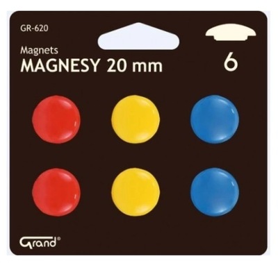 Magnesy 20mm, 6 sztuk