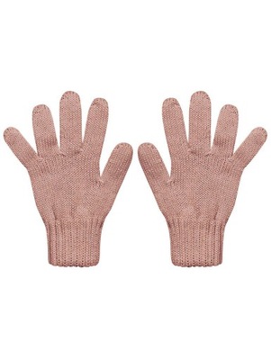 Wełniane rękawiczki dziecięce z palcami- RÓŻOWE BARBARAS 3-8 LAT