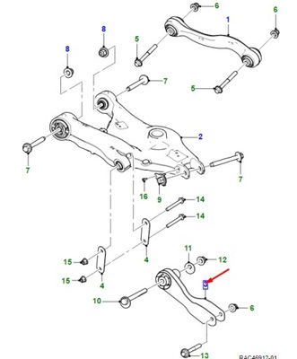 Jaguar i-pace x590 rear left управление arm t4k19771 original фото №1