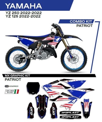 UFO КОМПЛЕКТ NAKLEJEK YAMAHA YZ 125/250 22 PATRIOT UNI BLACK